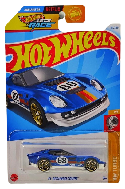 Hot Wheels 2024 - Collector # 051/250 - HW Turbo 01/05 - El Segundo Coupe - Blue - '68' - Unleashed 2: Turbocharged - USA