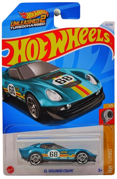 Hot Wheels 2024 - Collector # 051/250 - HW Turbo 01/05 - El Segundo Coupe - Teal - '68' - Unleashed 2: Turbocharged - IC