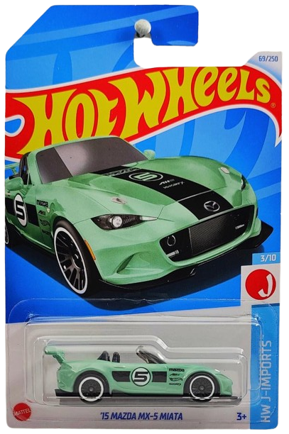 Hot Wheels 2024 - Collector # 069/250 - HW J-Imports 3/10 - '15 Mazda MX-5 Miata - Pale Green / #5 - IC