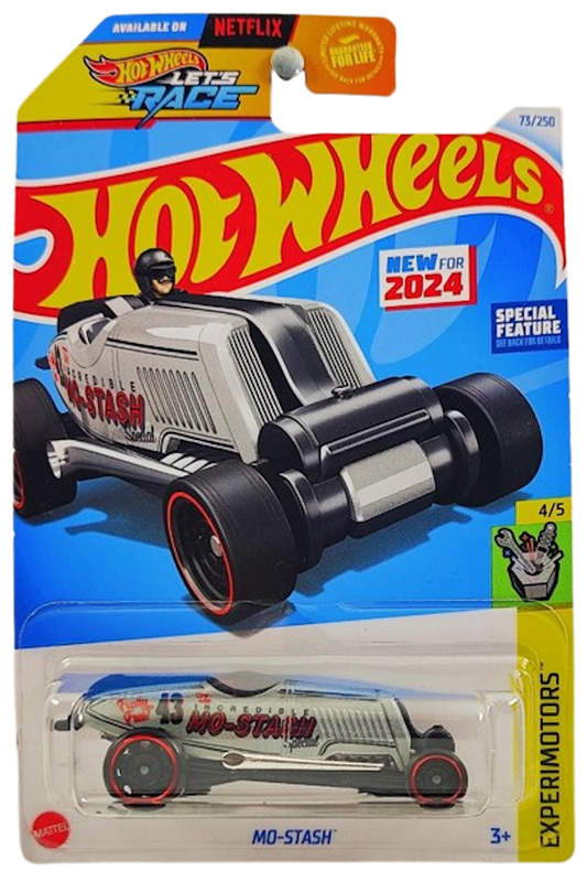 Hot Wheels 2024 - Collector # 073/250 - Experimotors 4/5 - New Models - Mo-Stash - Metalflake Gray / 'Incredible Mo-Stash' #43 - USA Card