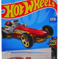 Hot Wheels 2024 - Collector # 075/250 - HW Race Day 2/10 - Rockin' Railer - Dark Red - Gold 5 Spokes - USA 'LET'S RACE' Card