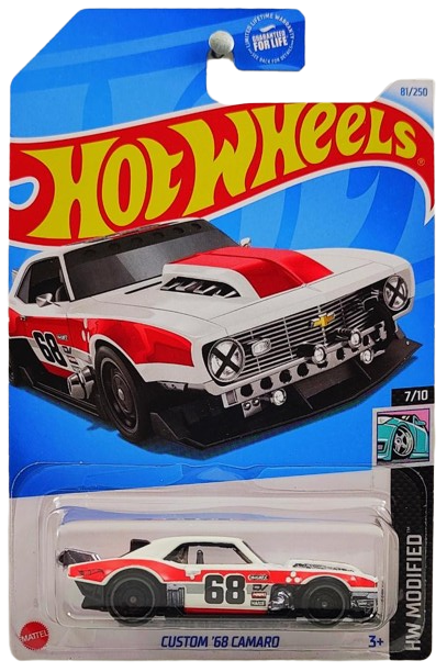 Hot Wheels 2024 - Collector # 081/250 - HW Modified 7/10 - Custom '68 Camaro - White / #68 - USA Card