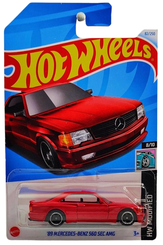 Hot Wheels 2024 - Collector # 082/250 - HW Modified 8/10 - '89 Mercedes-Benz 560 SEC AMG - Red - IC