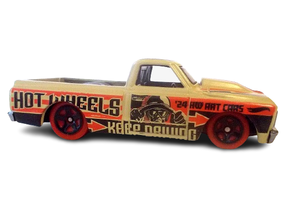 Hot Wheels 2024 - Collector # 083/250 - HW Art Cars 2/10 - '67 Chevy C10 - Tan / "E" - IC