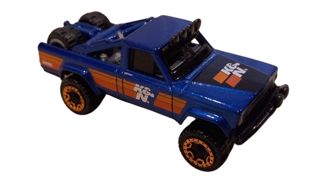 Hot Wheels 2024 - Collector # 091/250 - HW Hot Trucks 4/10 - '73 Jeep J10 - Blue / K&N Filters - BLOR Wheels - USA Card