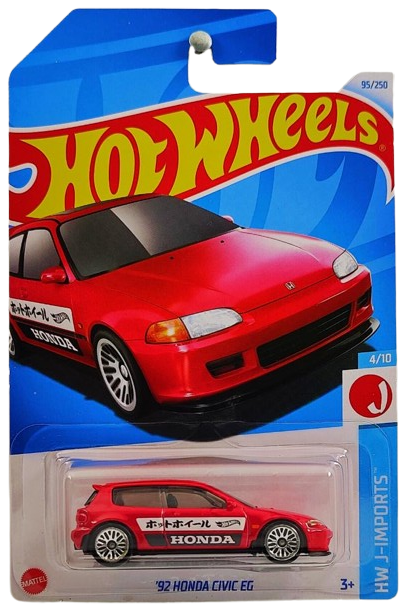 Hot Wheels 2024 - Collector # 095/250 - HW J-Imports 04/10 - '92 Honda Civic EG - Red - IC