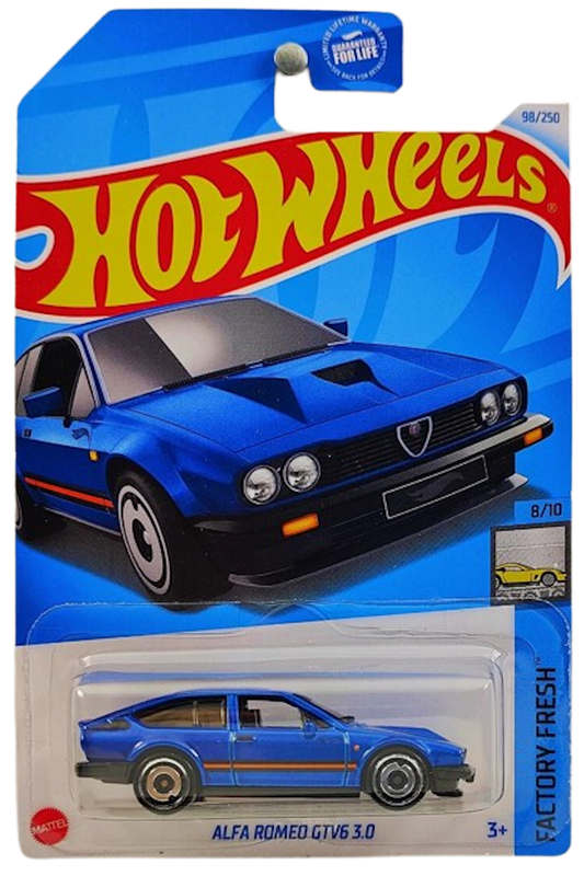 Hot Wheels 2024 - Collector # 098/250 - Factory Fresh 08/10 - Alfa Romeo GTV6 3.0 - Blue Metallic - USA Card