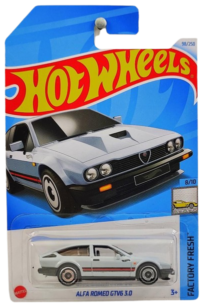 Hot Wheels 2024 - Collector # 098/250 - Factory Fresh 08/10 - Alfa Romeo GTV6 3.0 - Light Gray - IC