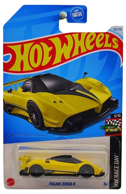 Hot Wheels 2024 - Collector # 099/250 - HW Race Day 3/10 - Pagani Zonda R - Yellow - USA Card