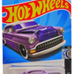 Hot Wheels 2024 - Collector # 100/250 - Rod Squad 4/5 - Treasure Hunts - Custom '53 Chevy - Matte Lavender / Circle Flame Logo on Lower Front Fender - White Walls - IC