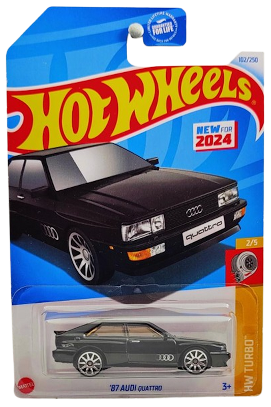 Hot Wheels 2024 - Collector # 102/250 - HW Turbo 02/05 - New Models - '87 Audi Quattro - Black - USA