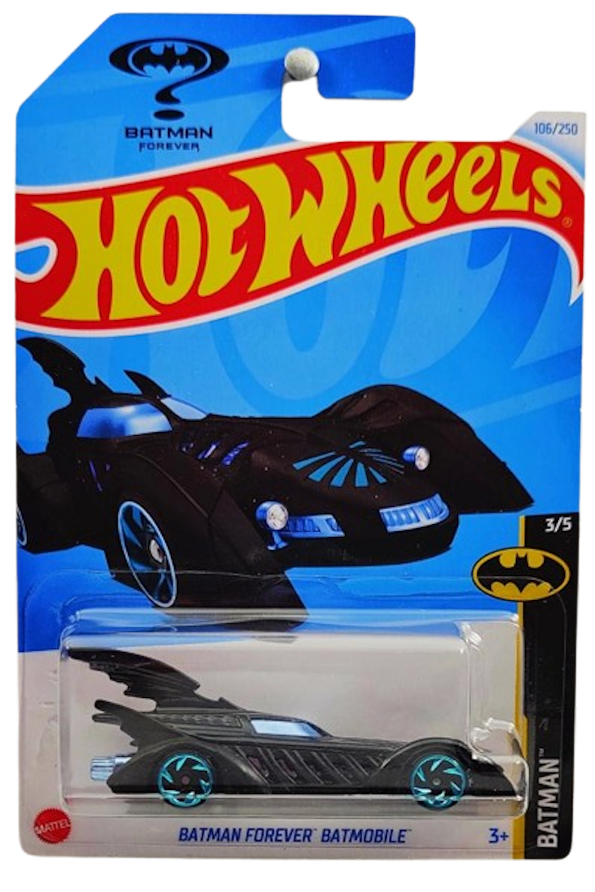 Hot Wheels 2024 - Collector # 106/250 - Batman Series 2/5 - Treasure Hunts - Batman Forever Batmobile - Black - IC