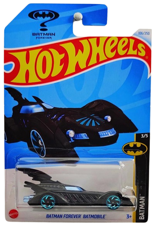 Hot Wheels 2024 - Collector # 106/250 - Batman Series 2/5 - Treasure Hunts - Batman Forever Batmobile - Black - IC