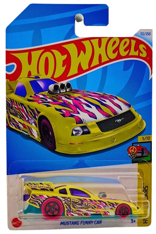 Hot Wheels 2024 - Collector # 112/250 - HW Art Cars 05/10 - Mustang Funny Car - Pale Yellow - IC