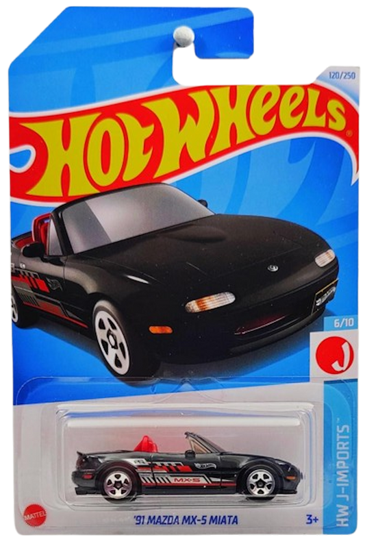 Hot Wheels 2024 - Collector # 120/250 - HW J-Imports 06/10 - '91 Mazda MX-5 Miata - Black - IC