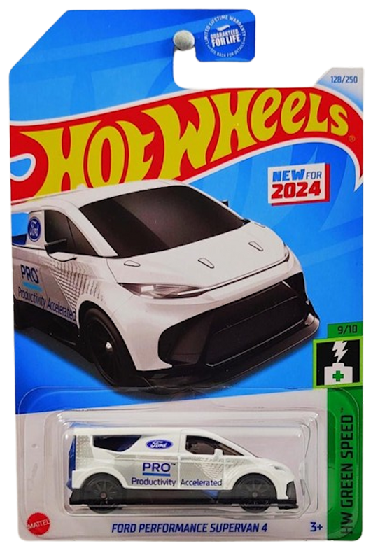 Hot Wheels 2024 - Collector # 128/250 - HW Green Speed 09/10 - New Models - Ford Performance Supervan 4 - White - 'Productivity Accelerated' - USA