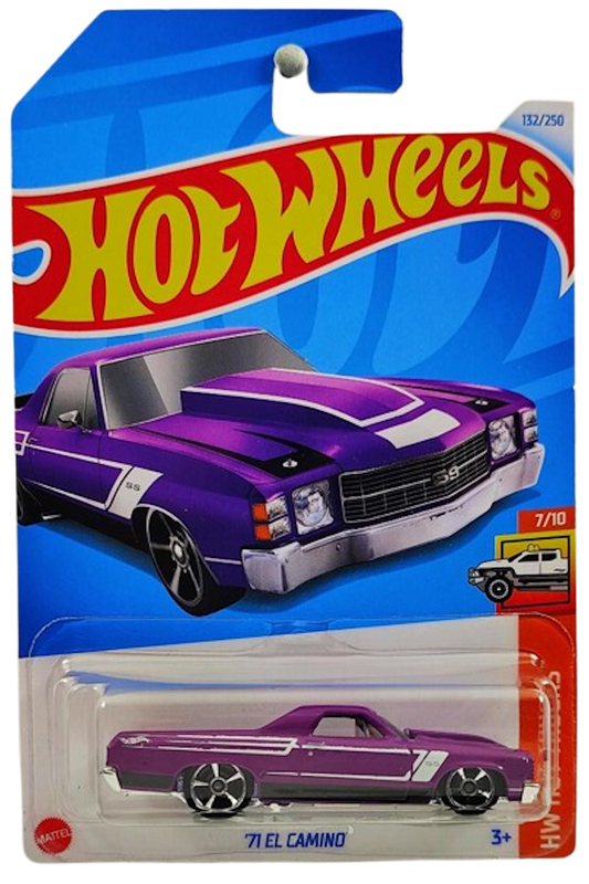 Hot Wheels 2024 - Collector # 132/250 - HW Hot Trucks 7/10 - '71 El Camino - Purple - M5 Wheels - IC