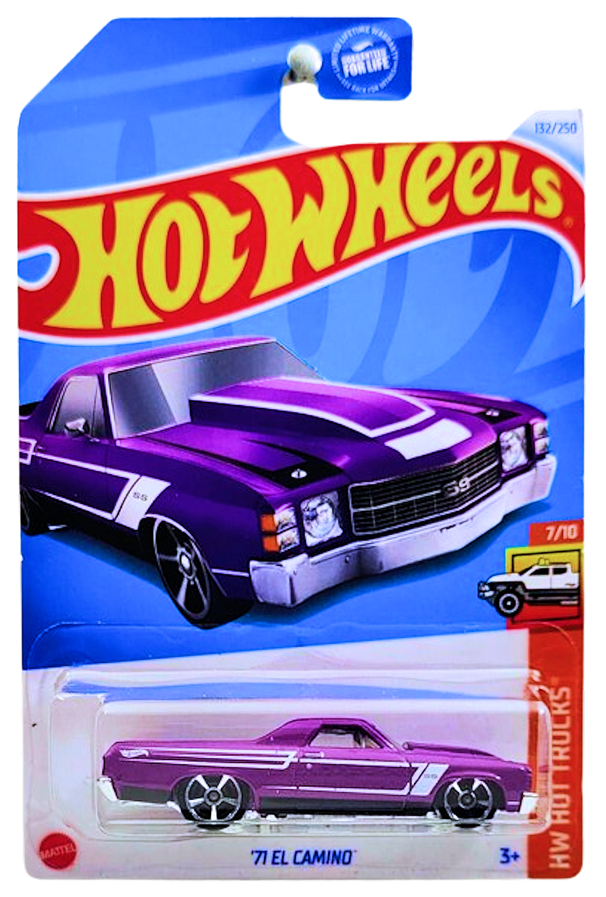 Hot Wheels 2024 - Collector # 132/250 - HW Hot Trucks 7/10 - '71 El Camino - Purple - M5 Wheels - USA Card