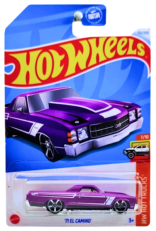 Hot Wheels 2024 - Collector # 132/250 - HW Hot Trucks 7/10 - '71 El Camino - Purple - M5 Wheels - USA Card