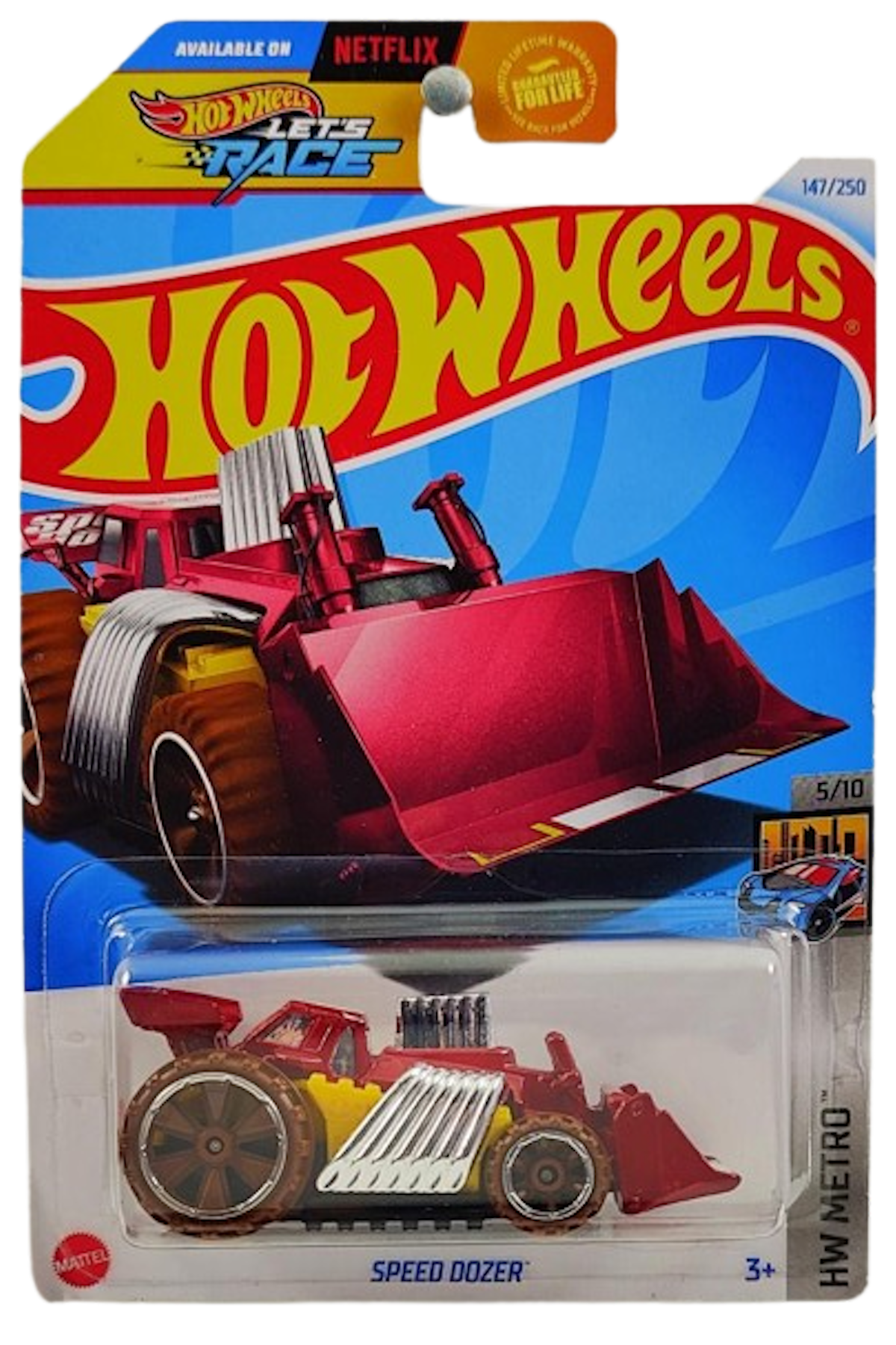 Hot Wheels 2024 - Collector # 147/250 - HW Metro 5/10 - Speed Dozer - Dark Red - USA Card