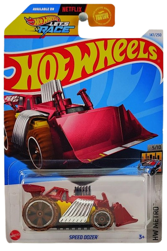 Hot Wheels 2024 - Collector # 147/250 - HW Metro 5/10 - Speed Dozer - Dark Red - USA Card