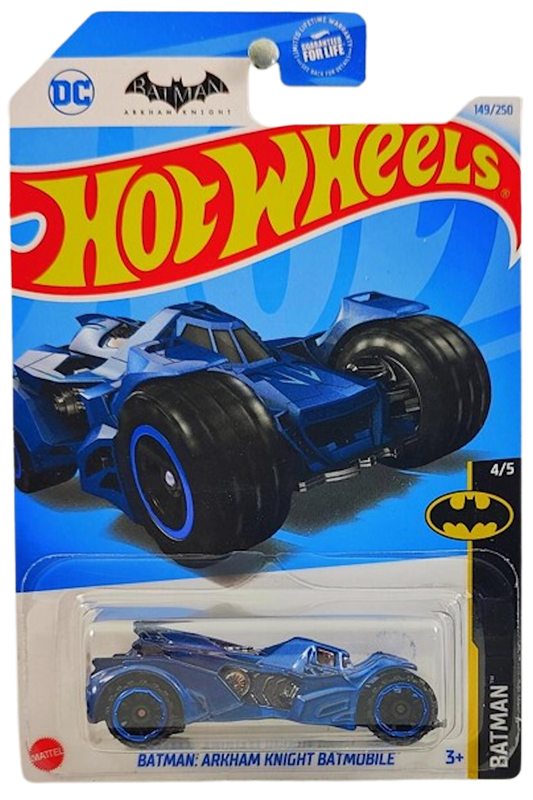 Hot Wheels 2024 - Collector # 149/250 - Batman 4/5 - Batman: Arkham Knight Batmobile - Blue Metallic - USA 'DC Batman' Card