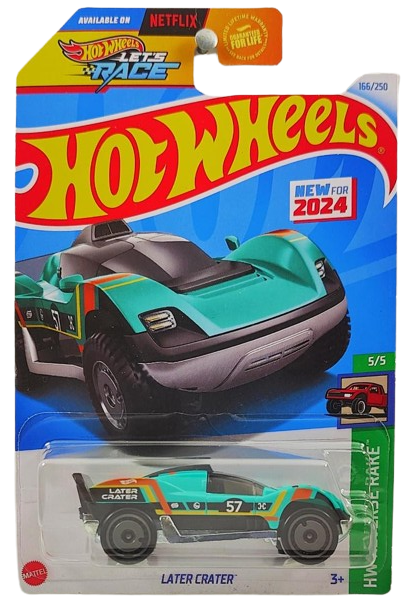 Hot Wheels 2024 - Collector # 166/250 - HW Reverse Rake 5/5 - New Models - Later Crater - Turquoise / #57 - USA Card