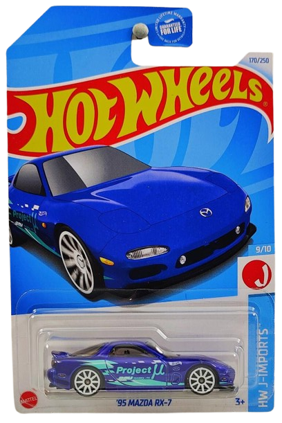 Hot Wheels 2024 - Collector # 170/250 - HW J-Imports 9/10 - '95 Mazda RX-7 - Blue / Project U - USA Card