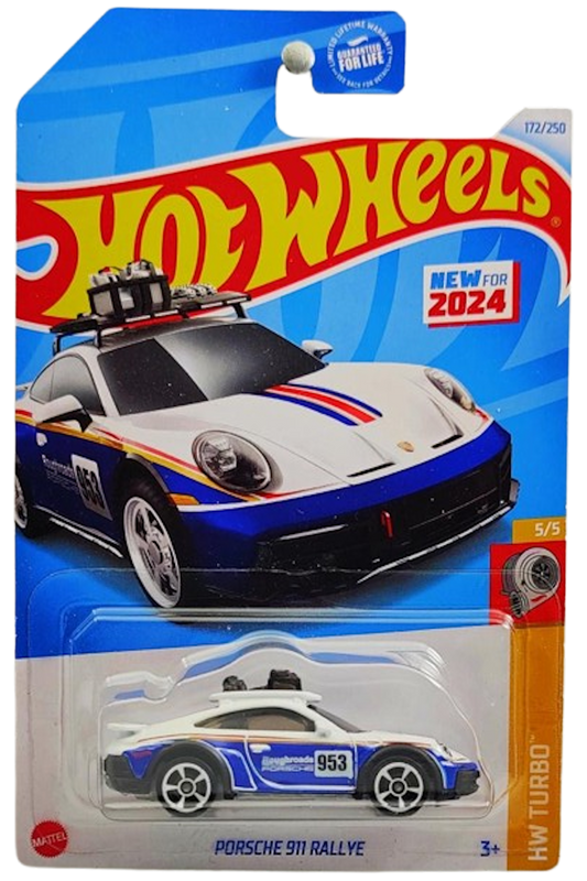 Hot Wheels 2024 - Collector # 172/250 - HW Turbo 05/05 - New Models - Porsche 911 Rallye - White / #953- USA