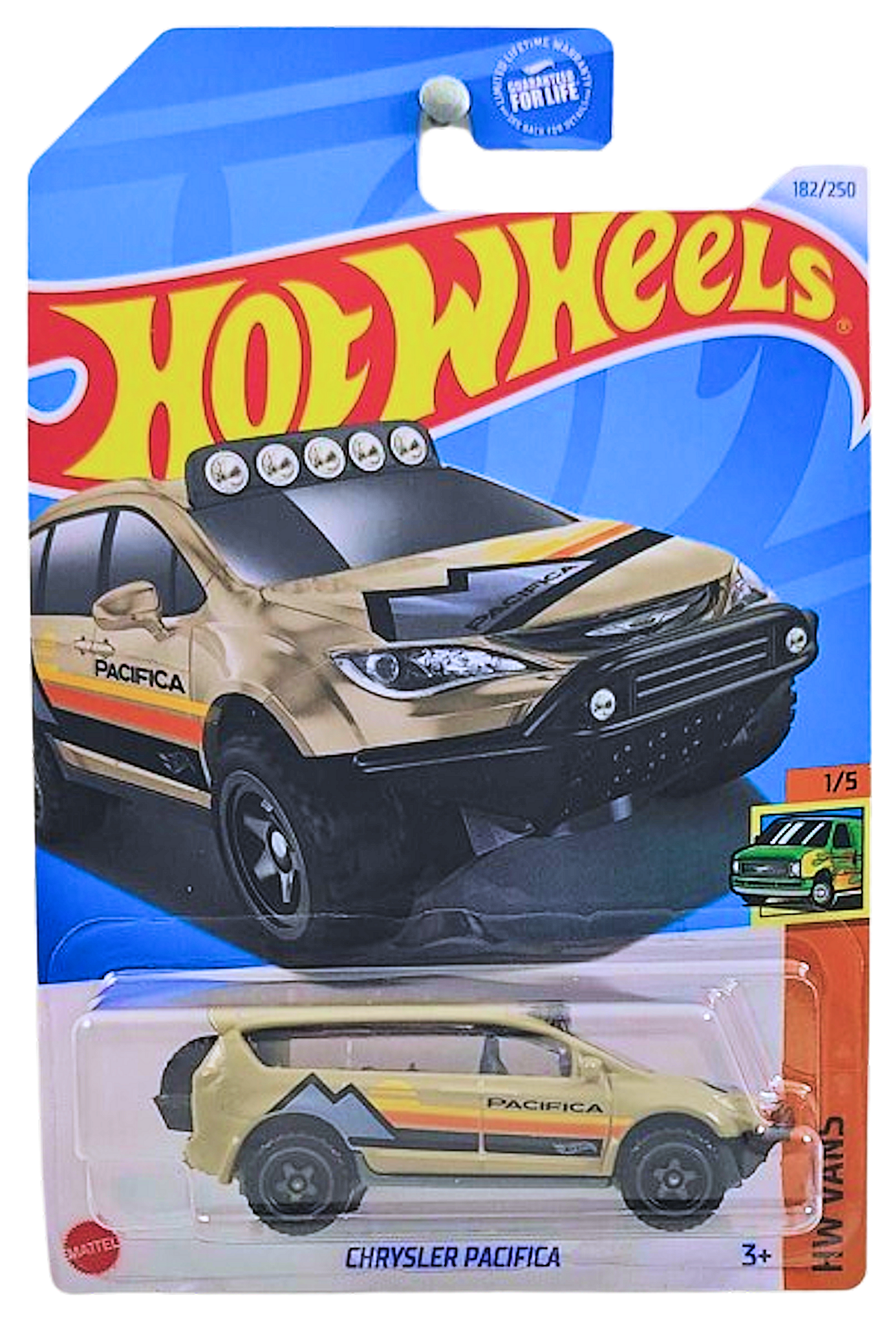 Hot Wheels 2024 - Collector # 182/250 - HW Vans 1/5 - Chrysler Pacifica - Tan - USA Card