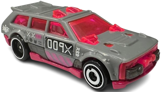 Hot Wheels 2024 - Collector # 189/250 - HW Track Champs 4/5 - New Models - Track Dwagon - Gray / #009X - Pink Windows - USA 'Let's Race Card