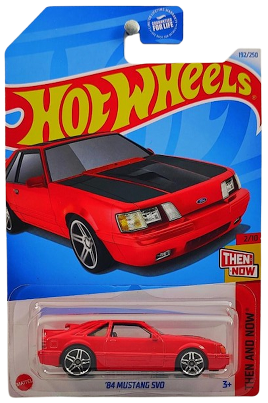 Hot Wheels 2024 - Collector # 192/250 - Then and Now 2/10 - '84 Mustang SVO - Red - PR5 Wheels - USA Card