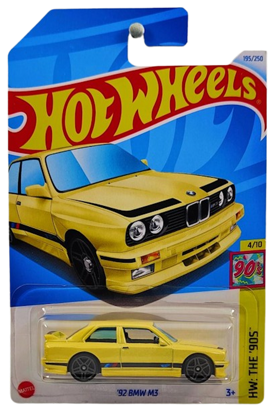 Hot Wheels 2024 - Collector # 195/250 - HW: The '90s 4/10 - '92 BMW M3 - Pale Yellow - IC