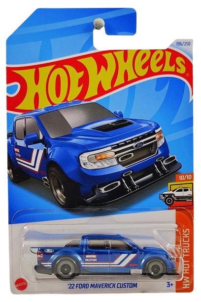 Hot Wheels 2024 - Collector # 196/250 - HW Hot Trucks 10/10 - New Models - '22 Ford Maverick Custom - Dark Blue Metalflake - IC