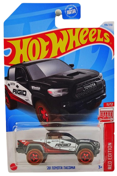 Hot Wheels 2024 - Collector # 198/250 - Red Edition 11/12 - '20 Toyota Tacoma - Black - Target Exclusive - USA Card