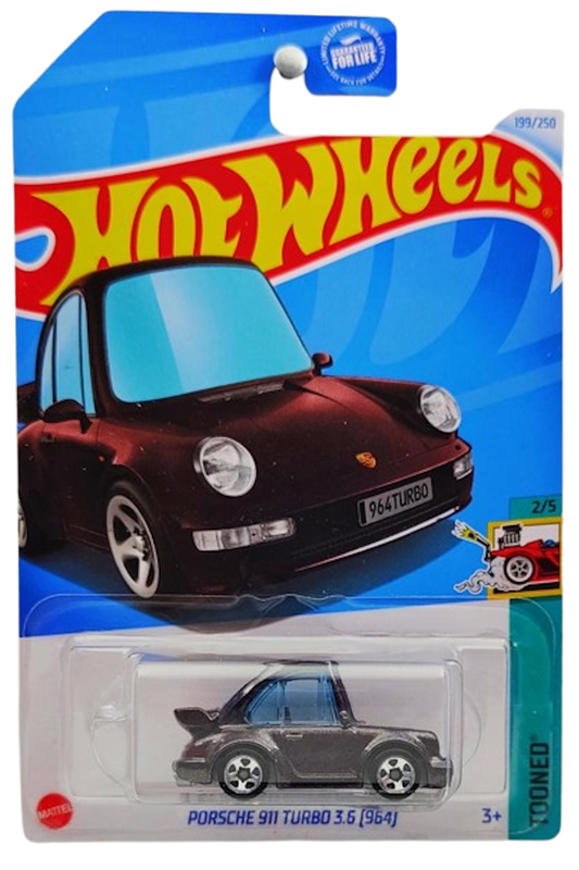 Hot Wheels 2024 - Collector # 199/250 - Tooned 2/5 - Porsche 911 Turbo 3.6 (964) - Dark Purple Metalflake - USA Card