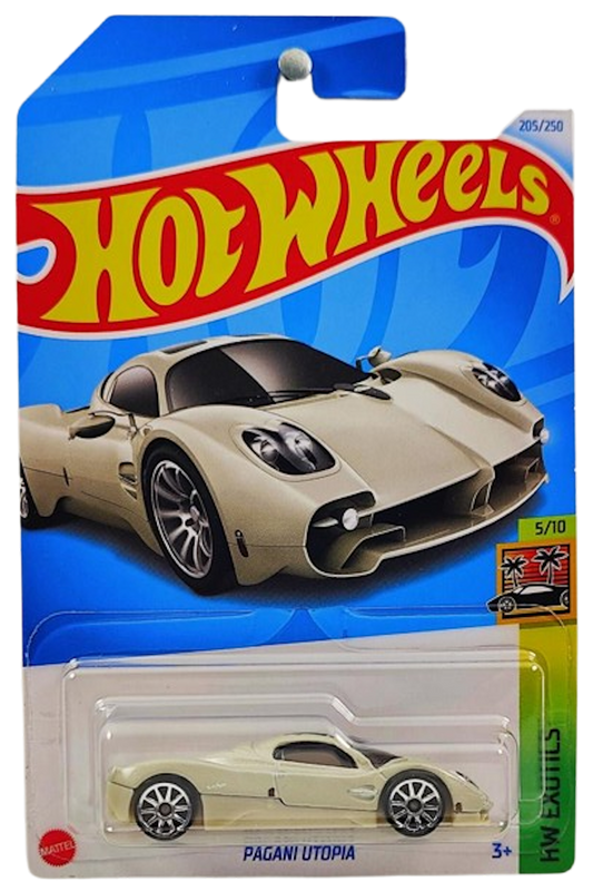 Hot Wheels 2024 - Collector # 205/250 - HW Exotics 5/10 - New Models - Pagani Utopia - Off White (Grigio Rinascimento) - IC