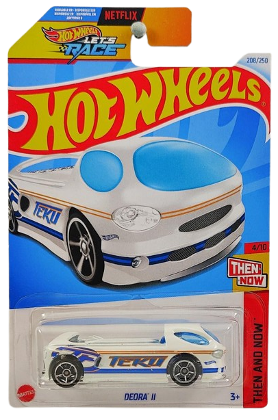 Hot Wheels 2024 - Collector # 208/250 - Then and Now 4/10 - Deora II - White / Teku - International 'Let's Race' Card