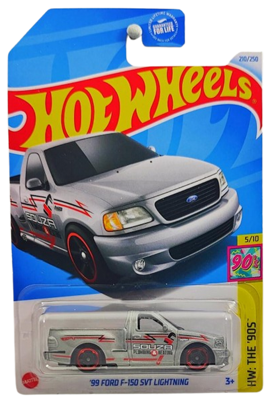 Hot Wheels 2024 - Collector # 210/250 - HW: The '90s 5/10 - '99 Ford F-150 SVT Lightning - Silver - USA Card