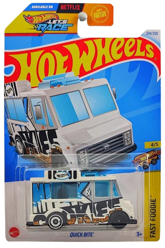 Hot Wheels 2024 - Collector # 214/250 - Fast Foodie 4/5 - Quick Bite - White / Cookies - USA Card