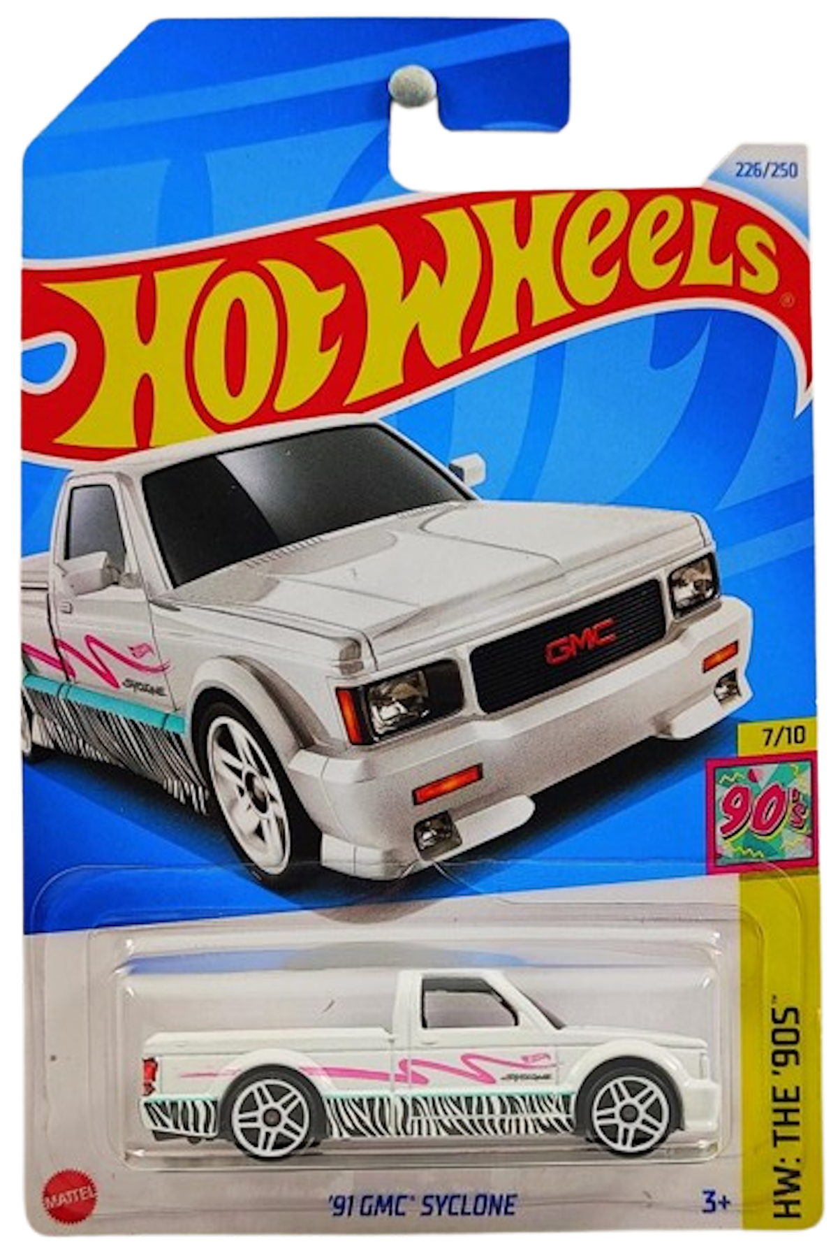 Hot Wheels 2024 - Collector # 226/250 - HW: The '90s 7/10 - '91 GMC Syclone - White - IC