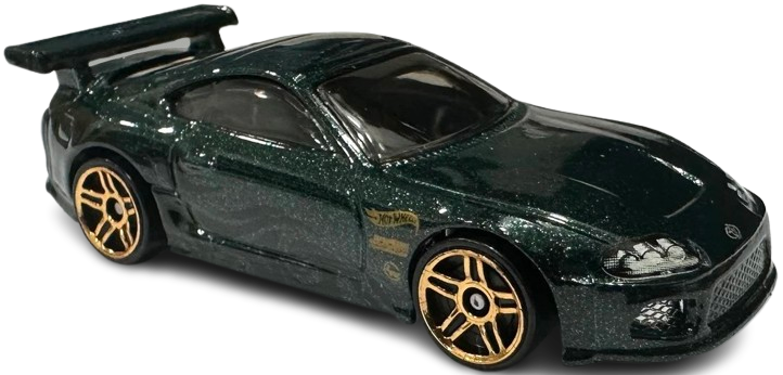 Hot Wheels 2024 - Collector # 232/250 - HW: The '90s 8/10 - Toyota Supra - Dark Green Metalflake - USA Card