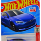 Hot Wheels 2024 - Collector # 238/250 - Quarter Mile Heroes 5/5 - New Models - Tesla Model S Plaid - Blue - USA Card