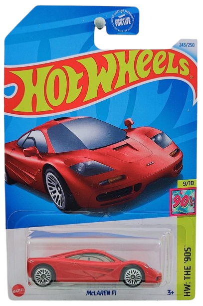 Hot Wheels 2024 - Collector # 243/250 - HW: The '90s 9/10 - McLaren F1 - Red - USA Card