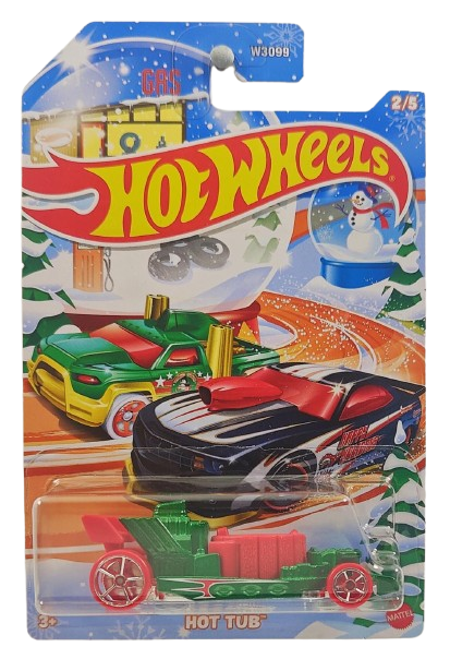 Hot Wheels 2024 - Theme / Winter / Holiday Hot Rods # 2/5 - Hot Tub - Green & Red - Walmart Exclusive