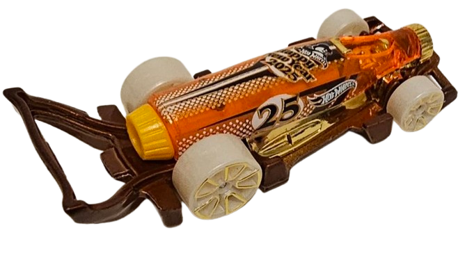 Hot Wheels 2024 - Theme / Winter / Holiday Hot Rods # 5/5 / CHASE - Caronator - Transparent Orange - 'Happy New Year 2025' - Walmart Exclusive