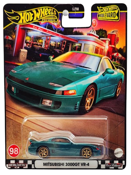 Hot Wheels 2024 - Premium / Boulevard # 98 - Mitsubishi 3000GT VR-4 - Emerald Green - Metal/Metal & Real Riders - Walmart Exclusive