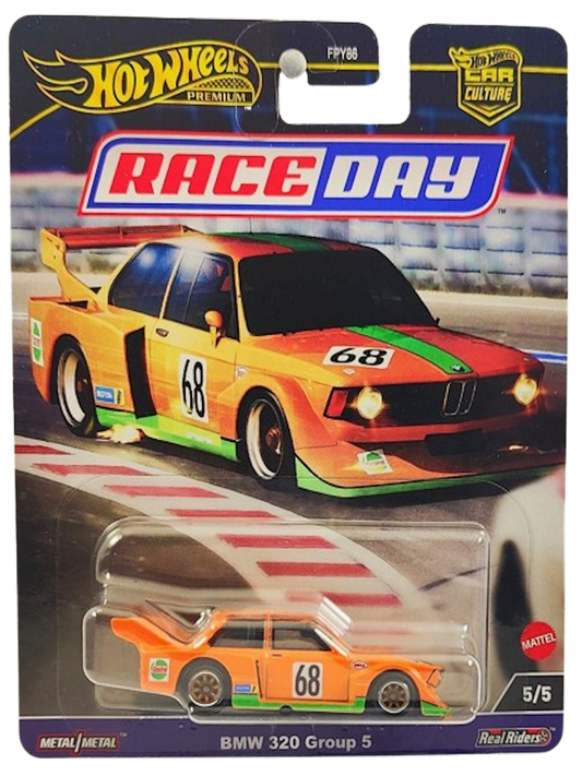 Hot Wheels 2024 - Premium / Car Culture / Race Day 5/5 - BMW 320 Group 5 - Orange / #68 - Metal/Metal & Real Riders