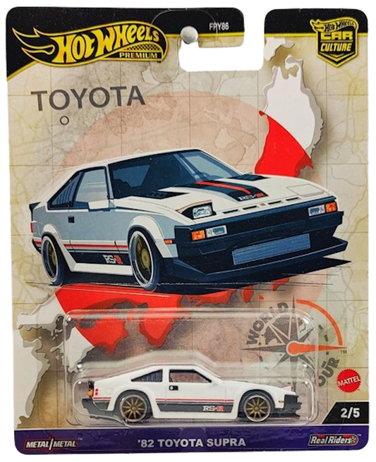 Hot Wheels 2024 - Premium / Car Culture / World Tour 2/5 - '82 Toyota Supra - White - Metal/Metal & Real Riders