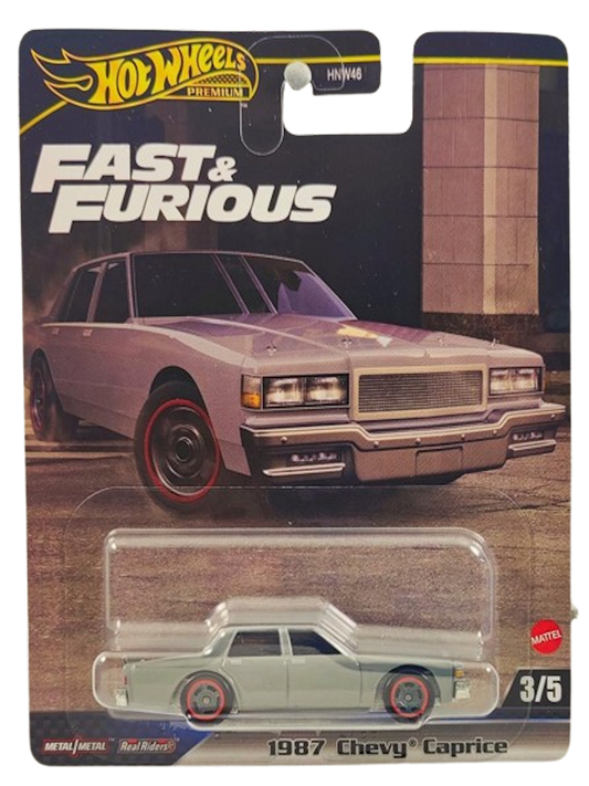 Hot Wheels 2024 - Premium / Fast & Furious 3/5 - 1987 Chevy Caprice - Gray - Metal/Metal & Real Riders - New Casting